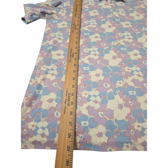 Swannies Golf Performance Polo Club Logo Collared Stretch Floral Men's L B25.1 - Picture 5 of 14